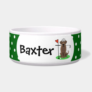 Tigela Cachorro Labrador Retriever Chocolate Golfe - Fofo