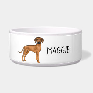 Tigela Cachorro Leão Marrom Fofo Rhodesian Ridgeback Com 