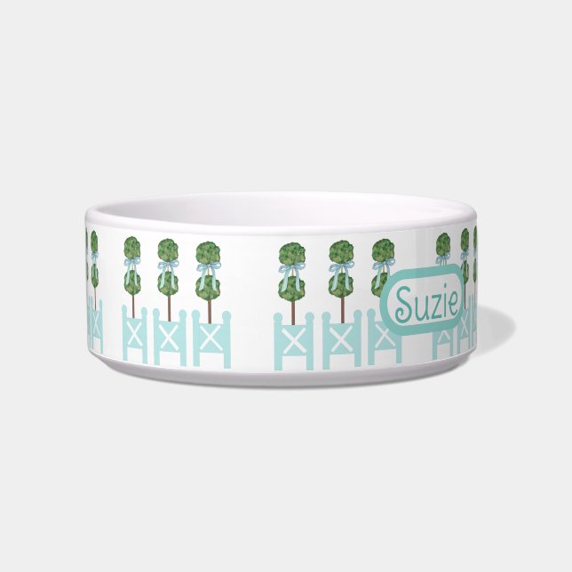 Tigela Cachorro Pintado Topiary Topiary do Ovo de Robin (Frente)