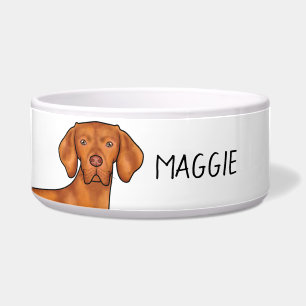 Tigela Cachorro Pointer Vizsla Húngaro Cabeça Com Nome do