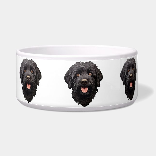Tigela Cachorro Preto Labradoodle (Direita)