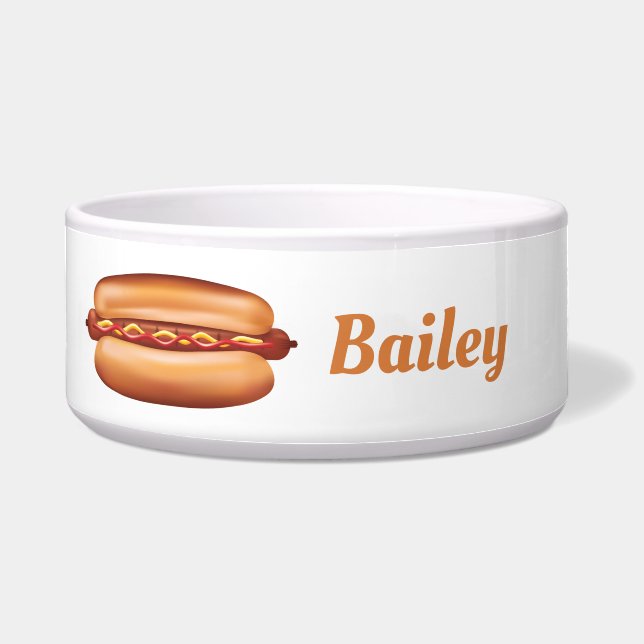 Tigela Cachorro Quente Com Condimentos E Nome De Estimaçã (Frente)