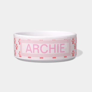 Tigela Cachorro Rosa Pawprint