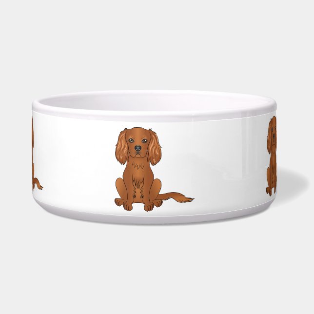 Tigela Cachorro Spaniel Cavalier King Charles Ruby Sentad (Frente)