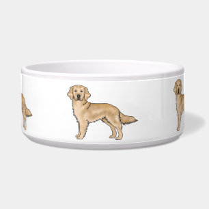 Tigela Cachorros Cute de Desenho Animado Retriever Dourad
