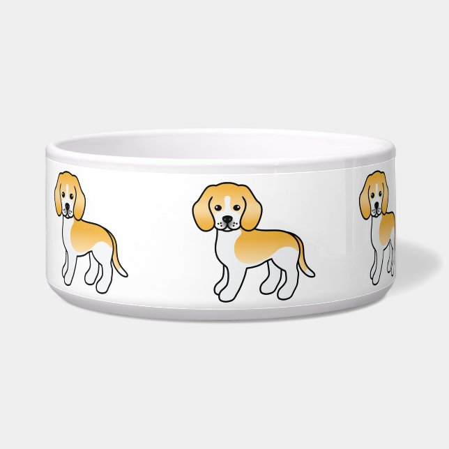 Tigela Cachorros da Raça Beagle Cartoon Casaco de Limão (Direita)