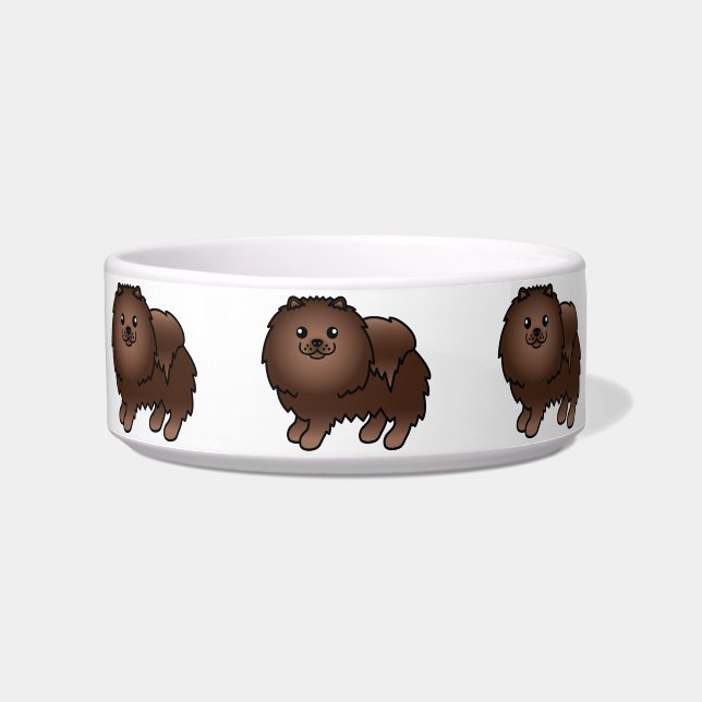 Tigela Cachorros de desenho animado fofos da raça Pomerân (Frente)
