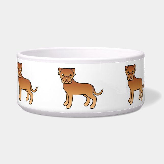 Tigela Cachorros Dogue De Bordeaux Desenho Animado Fofo (Frente)