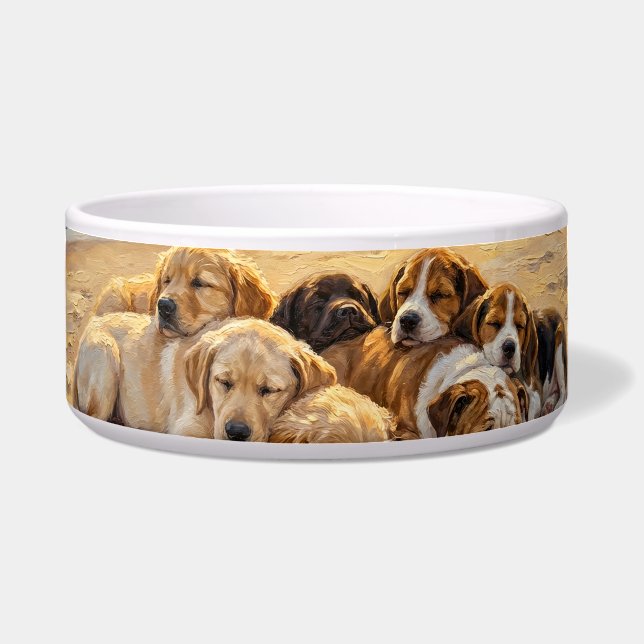 Tigela Cachorros Na Praia  (Frente)