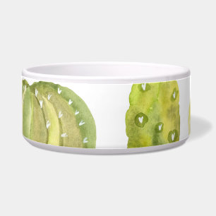 Tigela Cactus Bonito, Decoração Sem Costura De Aquarela.