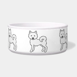 Tigela Cães de Cartoon Branco Malamute
