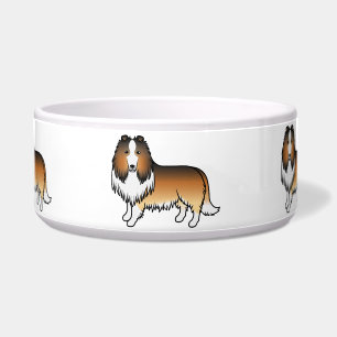 Tigela Cães de Cartoon de Collie Cute Sable Rough