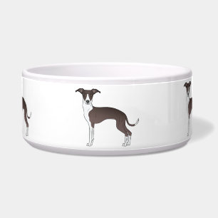 Tigela Cães De Cartoon De Greyhound Italiano Selo E Branc