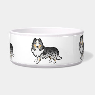 Tigela Cães de Cartoon de Sheepdog Shetland Blue Merle