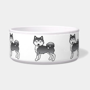 Tigela Cães de Cartoon Malamute Azul no Alasca