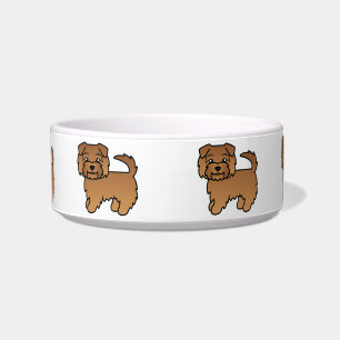 Tigela Cães de Cartoon Vermelho Norfolk Terrier Cute