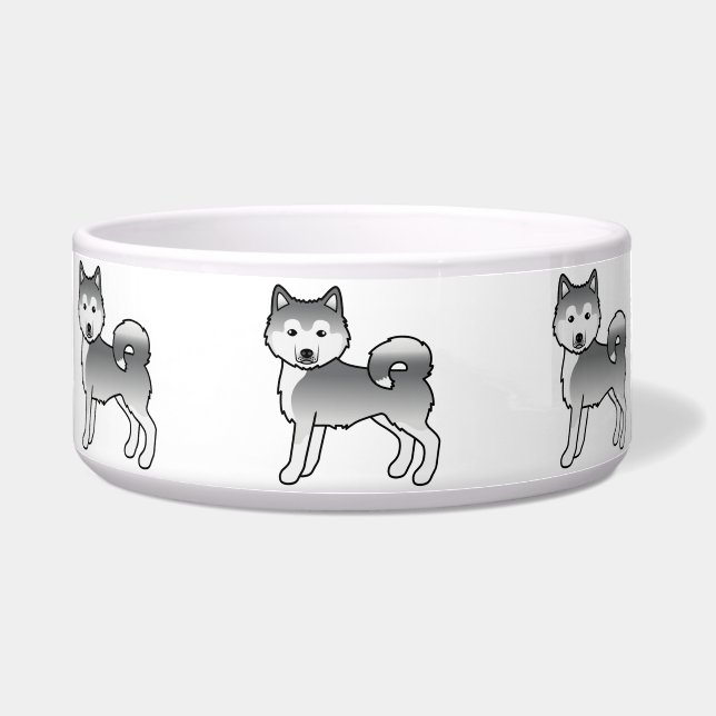 Tigela Cães de desenho animado fofos Malamute Alaskan pra (Frente)