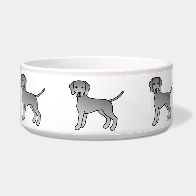 Tigela Cães de desenho animado fofos Weimaraner (Frente)