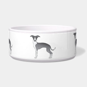 Tigela Cães de desenho animado Italian Greyhound azuis e