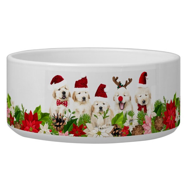 Tigela Cães de Natal (Christmas Red Hats Doggie Bowl!)