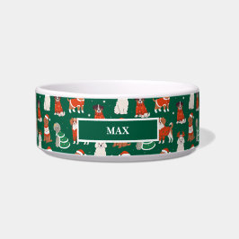 Tigela Cães de Natal Pet Personalizado
