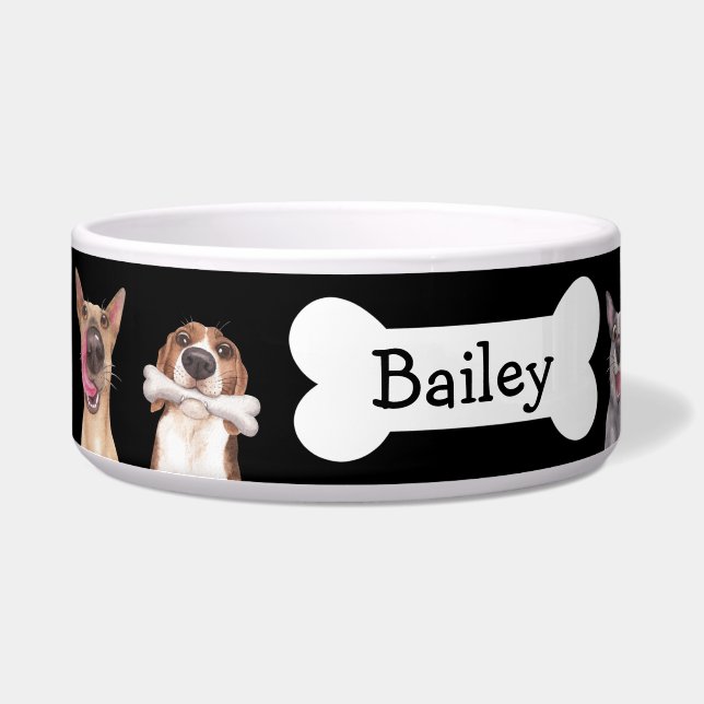 Tigela Cães Engraçados Personalizados (Esquerda)