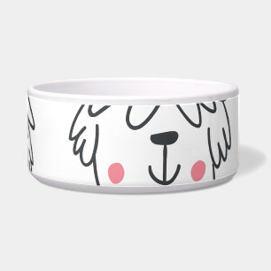 Tigela Cães pelados à mão: padrão vintage.