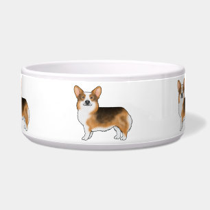 Tigela Cães Pembroke Welsh Corgi Tricolor de Cabeça Verme