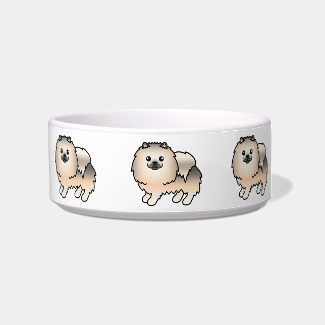Tigela Cães Pomerânia Cartoon Sable Creme (Direita)