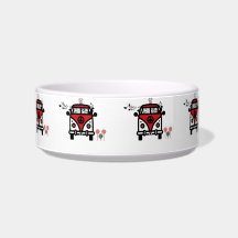 Cães Rock Hippie Bus Pet Bowl