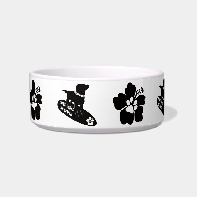 Tigela Cães surfs do Hawaii Pet Bowl (Frente)