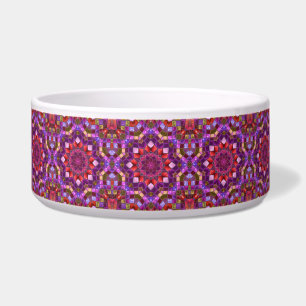 Tigela Caleidoscópio roxo do Fractal do vintage do