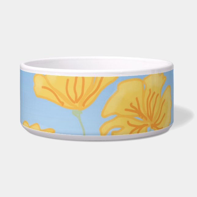 Tigela California Poppies Cerâmica Pet Bowl (Direita)