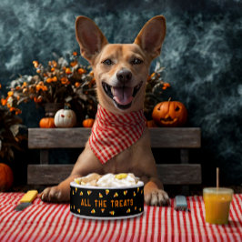 Tigela Candy Corn All Treats Halloween Dog Bowl