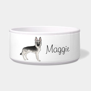 Tigela Caneta German shepherd Silver Sable Com Nome Perso