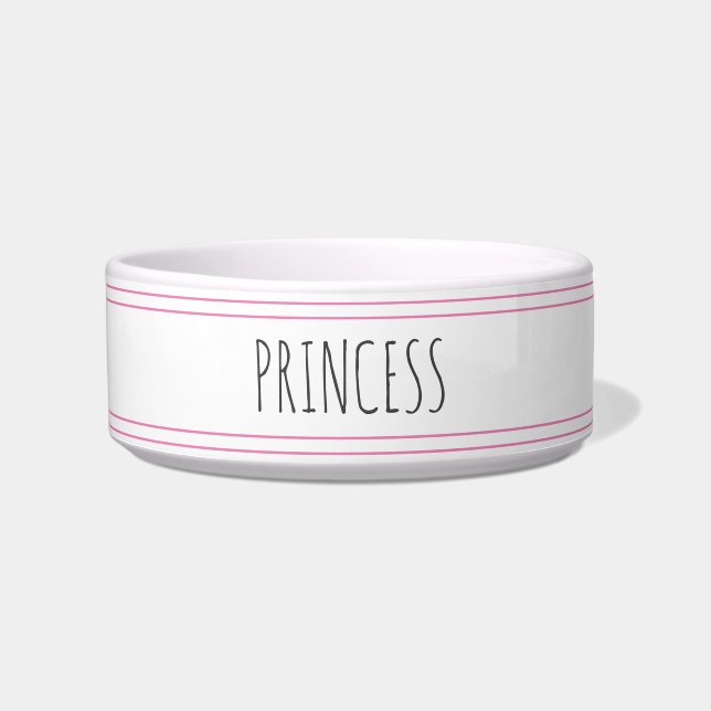 Tigela Canino Personalizado, Gato, comida de água de comp (Frente)