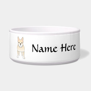 Tigela Cão bonito. Buldogue francês de creme pálido
