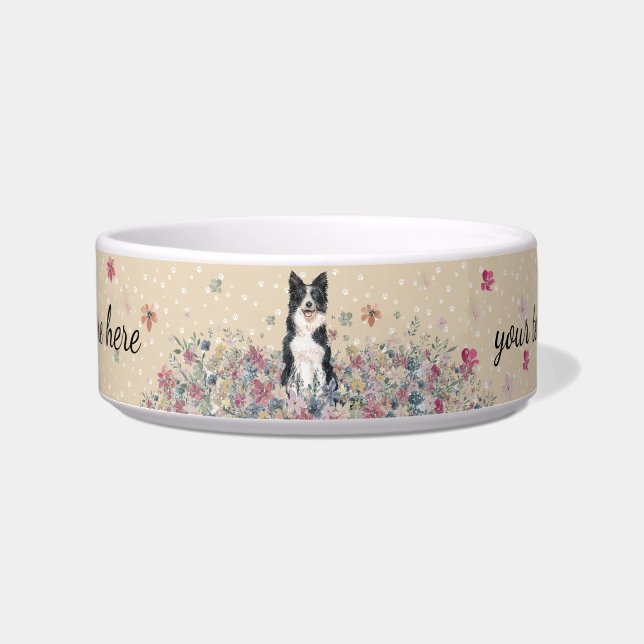 Tigela Cão Border Collie com patas (Frente)