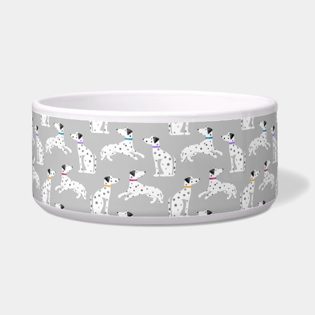Tigela Cão Dálmata Pontos Animais Aquarela (Frente)