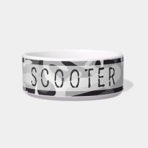 Cão de estimação de Camo & bacia personalizados