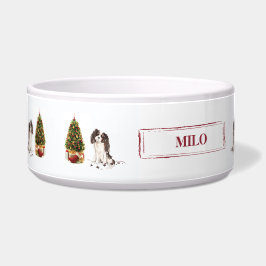 Tigela Cão de Natal Engraçado pelo Rei Tricolorido Charle