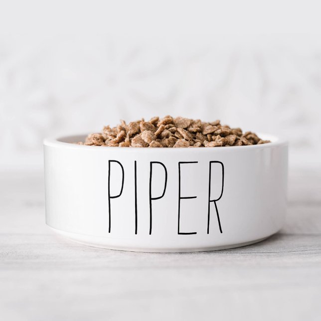 Tigela Cão de Nome Personalizado Simples e Doce (Criador carregado)