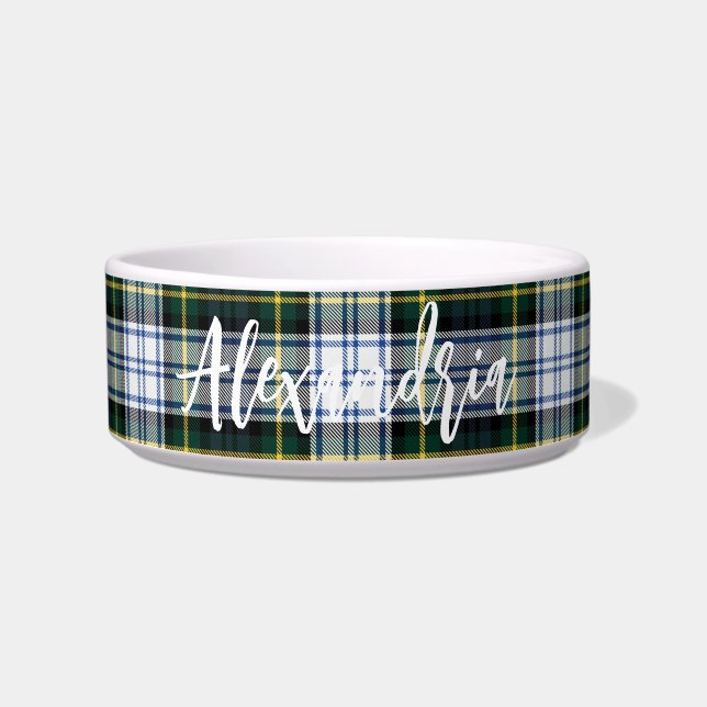 Tigela Cão de Tartan Personalizado por Clã da Xadrez Russ (Frente)
