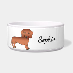 Tigela Cão e nome do desenho animado verde Casaco Dachshu