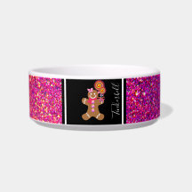 Cão Personalizado De Gengibre De Glitter Cor De Ro