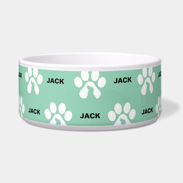 Tigela Cão Personalizado de Impressão de Pata (Frente)