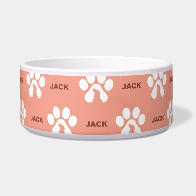 Tigela Cão Personalizado de Impressão de Pata (Frente)