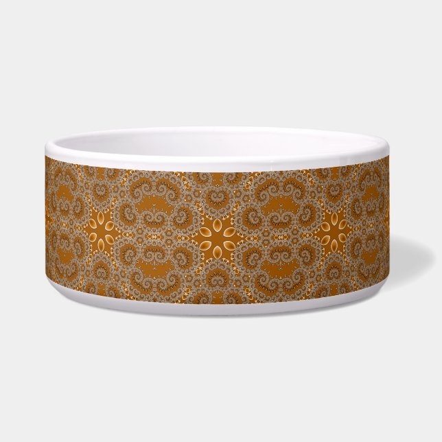 Tigela Caramel Fractal Lace Ceramic Pet Bowl (Frente)