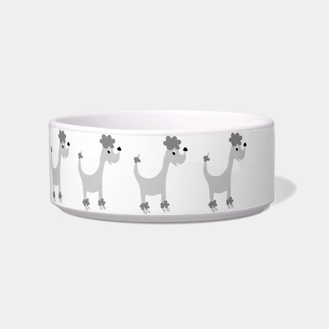Tigela Cartoon cinza Poodle Posh Paws (Esquerda)