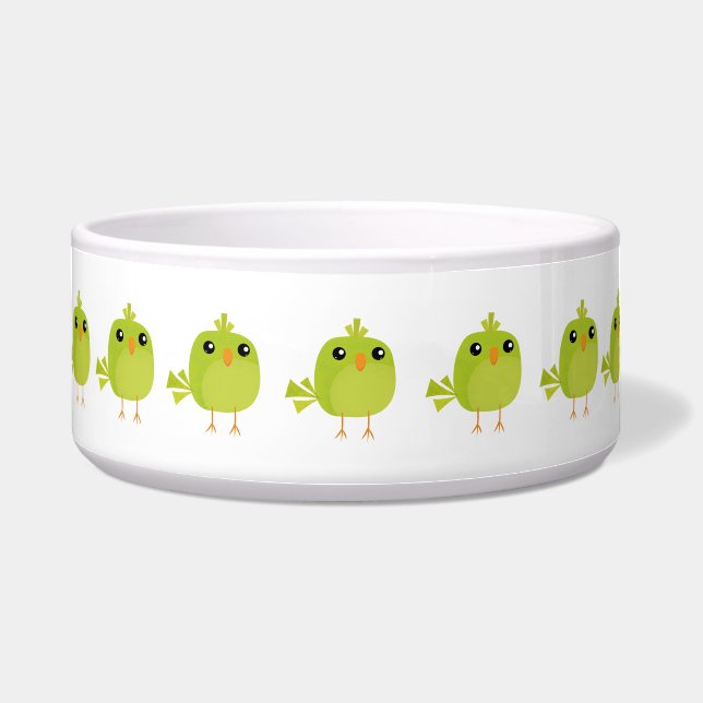 Tigela Cartoon de Pássaro Verde (Frente)